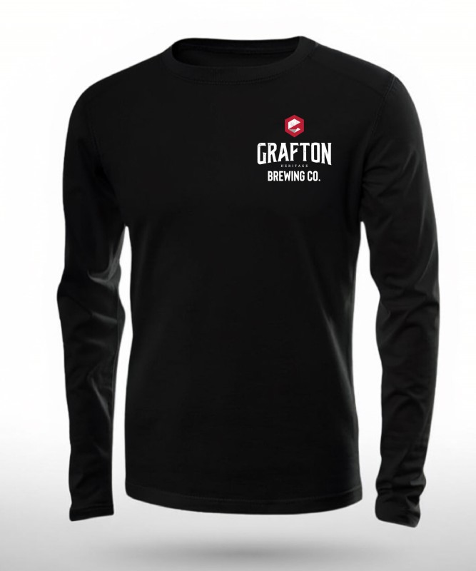 GRAFTON HERITAGE BREWING CO. LONG SLEEVE T-SHIRT SLEEVE LOGO